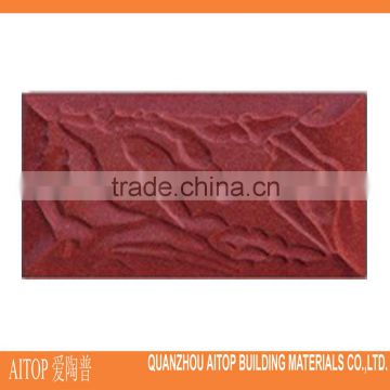 Exterior wall cladding terracotta red clinker tile glazed