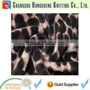 CVC leopard print velour fabric free sample
