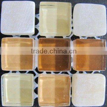 Hot sale glass and stone mixed mosaic tile