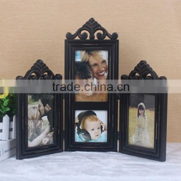 Black color wooden foldable picture photo frame