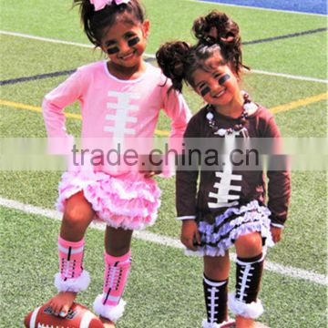 children girl long sleeve cotton football tutu dress wholesale