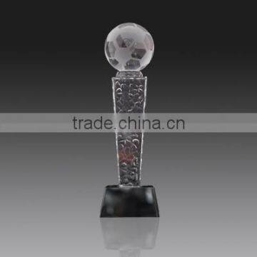 Sports awards for business gifts factory direct customized K9 glass football trophy