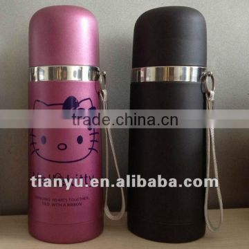 2012 hot seller stainless steel vacuum cup with carry strap 350ml&500ml