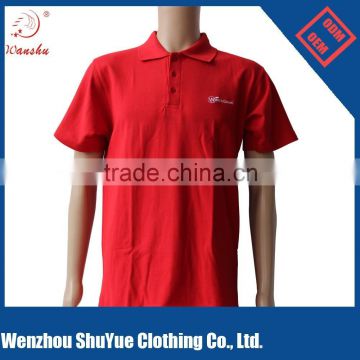 Custom Red Color polo t shirt with your own logo ,one color logo t shirt