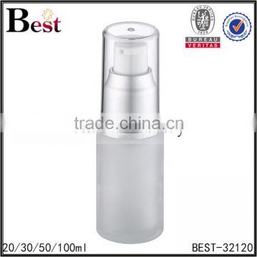 20/30/50/100ml frosted glass cosmetic bottle aluminum pump bottle                        
                                                                                Supplier's Choice