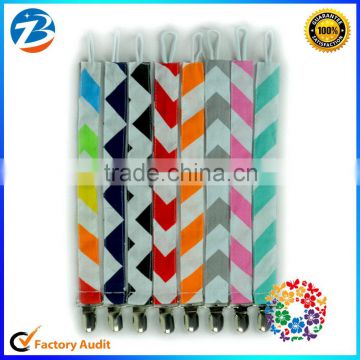 Wholesale Double-Sided Printing Ribbon Baby Soother Infants Pacifier Clips Chain