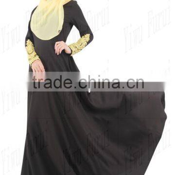 Wholesale dubai women kaftan abaya long embroidered sleeve muslim clothing jilbab abaya