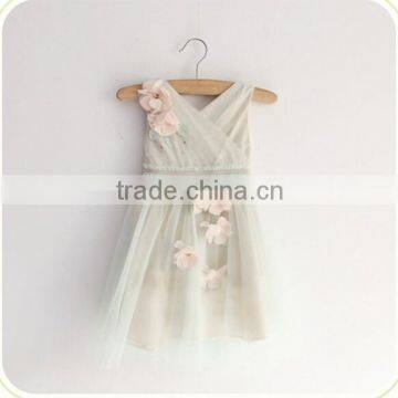 High Quality Cotton Lining Tulle Layered Flower Girl Dress