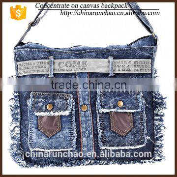 2016 new products shoulder jean cowboy canvas bags wholesale bags for female
