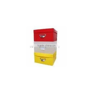 No-woven environmental protection foldable collecting box with metal handle