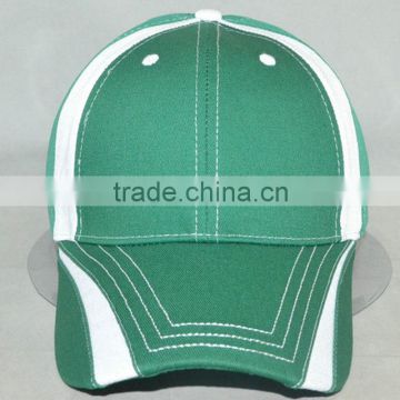 Half dry fit half cotton cap popular model design green&white cap