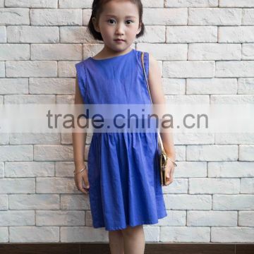 COOL KID ZONE 2016 sleeveless modern cotton linen breathable children summer girls linen dress