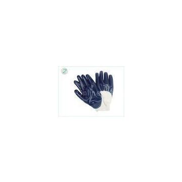 Customized Industrial Safety Heavy Duty Blue Nitrile Coated Protective Hand Gloves
