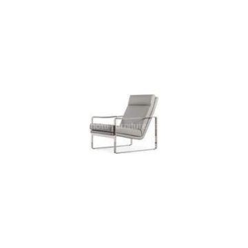 Leisure Leather Modern Upholstered Chairs, Stainless Steel Frame