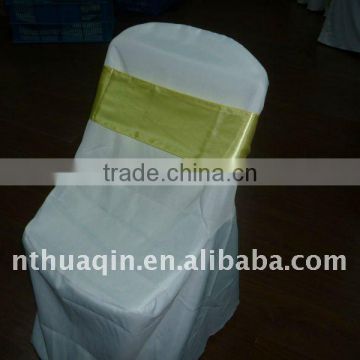 Polyester folding chair covers white polyester folding chair cover with satin sash wedding chair cover