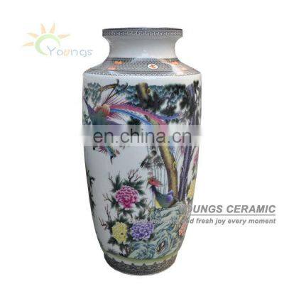 Chinese porcelain Flower Vase with Birds Paradise design