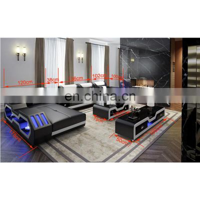 Manufactory European genuine leather sofas convertible sofa Corner Sofa Set for Living Room