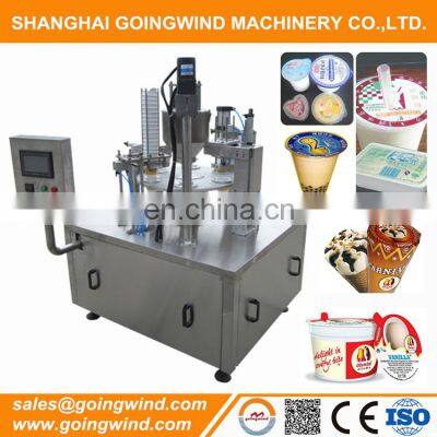 Automatic rotary ice cream cup filling machine auto cone ice cream packing machinery cheap price for sale