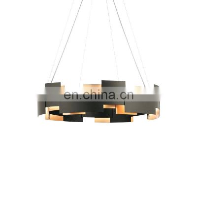 American Style Simple Round LED Pendant Light Restaurant Bar Metal Chandelier LED Indoor Ceiling Lamp