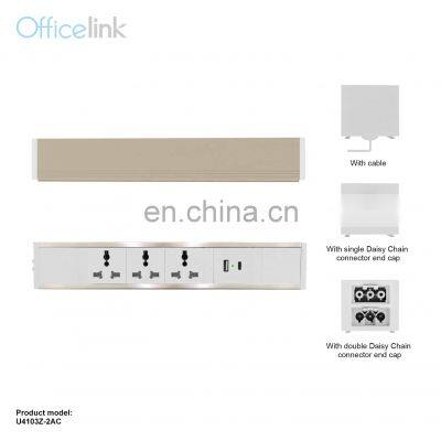 Desk power strip with Universal power and USB speed charger