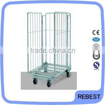 Foldable warehouse metal hand trolley