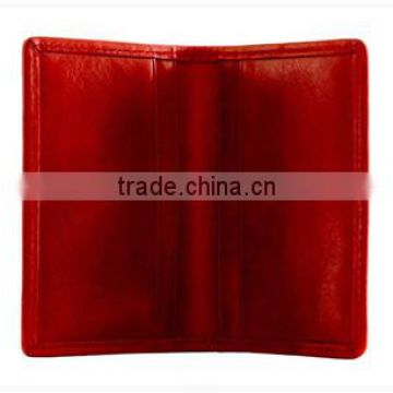 Top quality bifold simple design slim genuine leather card holder