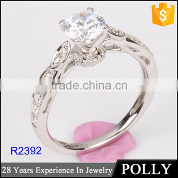 2016 new model wedding 925 cz ring gold plated jewelry