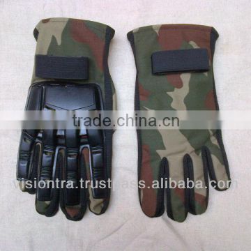 Full Fingers Gloves Cotton Cammo with plastic protector, paintball,Sports , PayPal Available