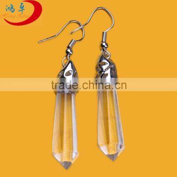 wholesale handmade clear quartz gemstone earrings