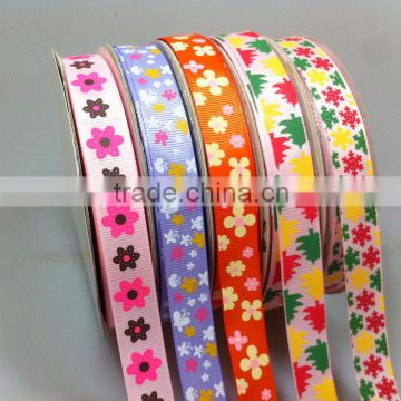 Supply16mm 5/8inch pink/ purple /organge floral printed ribbon printing decorative for handmade hair bows craft card making                        
                                                Quality Choice