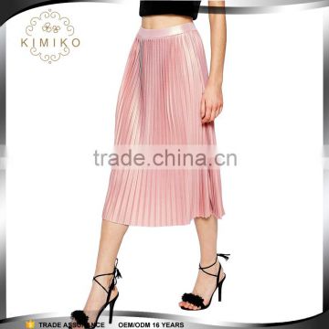 High Quality Summer Pink Pleated Skirt For Women OEM Manufacture