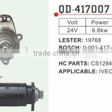 Iveco Starter motor Lester 19768 Bosch 0-001-417-007 Iveco 4782801 HC parts CS1284