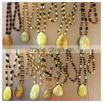 2015 fashion amber necklace, Natural Baltic Amber pendant necklace