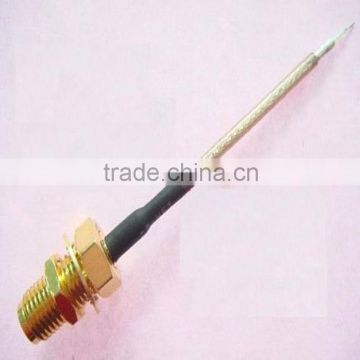 ISO9001:2008 35CM Length Cable , F Female CRC9 Cable , Coaxial F Female Straight Pigtail Cable
