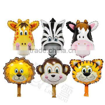 Wholesale 2016 NEW Design Mini Size Animal Head Foil Balloons For Party Decoration
