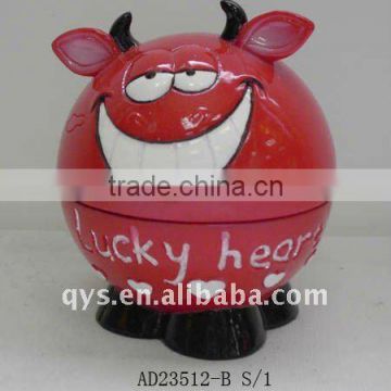 red cartoon pig saving money box