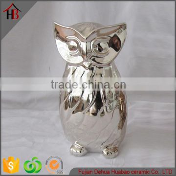 plating sliver ceramic owl figurine sale