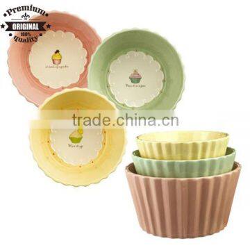 ceramic custom made cupcake design ice cream dessert bowl