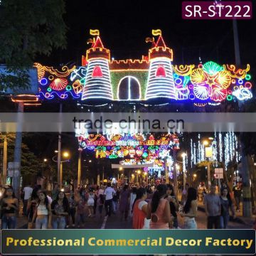 Customize commercial Diwali cross street castle motif decoration
