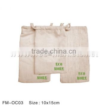 New Fashion Eco Natural Organic Cotton Drawstring String Storage Bags