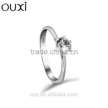 OUXI 2016 new model 925 silver china cz rings y70016