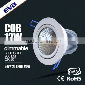 Adjustable cob saa led downlight 10w cutout 70mm