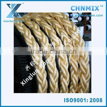 12 strand rope pp, white ship rope , polypropylene polyester mixed rope for sale