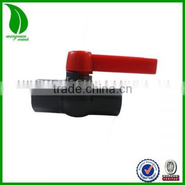 2015 hot sale style Compact pvc ball valve with red handle black color