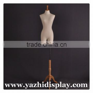 upper-body female mannequins with wooden arms for dress display