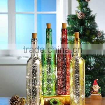 14" LED Mercury Glass Bottle Light Christmas Decoration Supplies