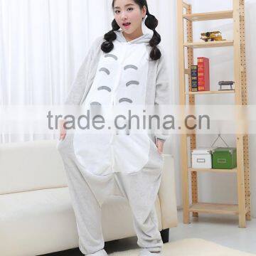 flannel cartoon adult animal jumpsuit animal pajamas jumpsuit totoro design
