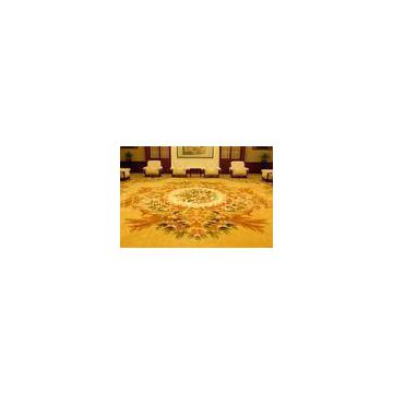 Hotel Banquet Hall Nylon Handmade Wool Carpets Hand Tufted Rugs Yellow Color
