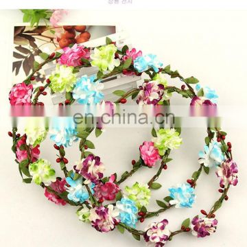 FG-0016 wholesale bridal wedding artificial wicker flower garland/ flower head wreath