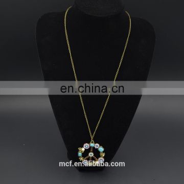 wholesale crystal diamond rhinestone fashion pendant necklace MCB-0035